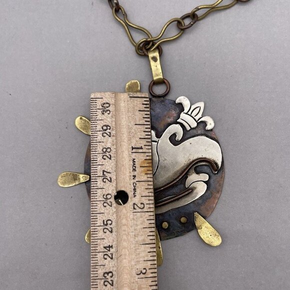 Maya Mexico Oversize Eagle Necklace Handmade - Picture 6 of 7